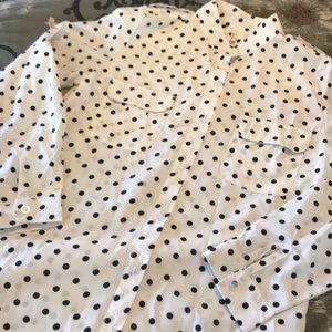 Black and White Polka Dot Button Down Shirt